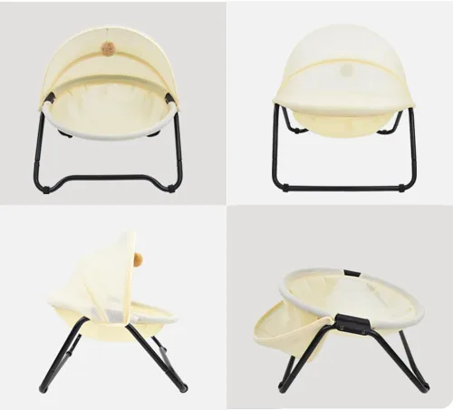 Vista 4 de Cama para gatos, hamaca para mascotas para gatos y perros, cómoda y transpirable, nido elevado para gatos y perros, fácil de montar, funda extraíble