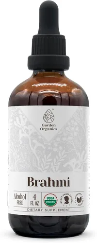 Vista 6 de Brahmi USDA Organic Extracto sin alcohol, gotas de hierbas orgánicas, suplemento Tintura hecha de hierba seca 100% orgánica certificada Brahmi