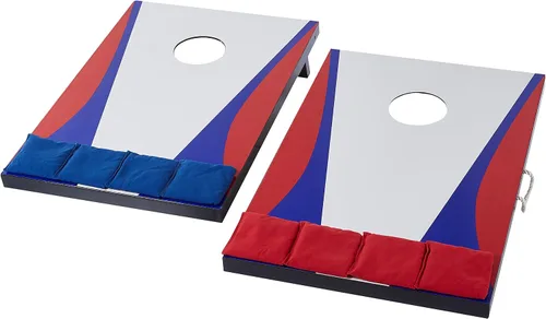Vista 2 de Amazon Basics Juego Cornhole, azul/rojo