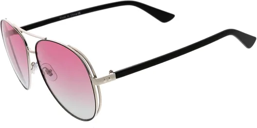 Vista 3 de zeroUV Luxe Oversize Pilot Two-Tone Double Metal Side Cover Cut Out Aviator Sunglasses 60mm