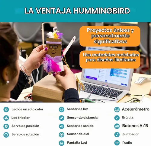 Vista 6 de BirdBrain Technologies Kit prémium de Hummingbird Bit I Robótica para niños