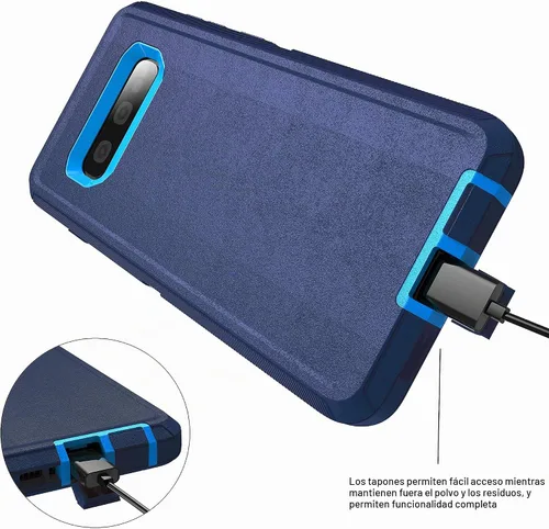 Vista 2 de MXX Funda Defender resistente, compatible con Galaxy S10 Plus Full Armor Body Cover a prueba de golpes, parachoques integrado 3 en 1 capas híbridas
