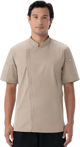 Vista 17 de Chef Works Springfield - Abrigo de chef para hombre Negro