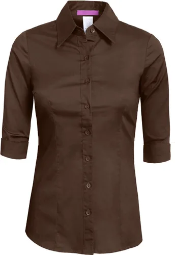 Vista 36 de NE PEOPLE Camisa de oficina con botones y manga 3/4 a medida para mujer