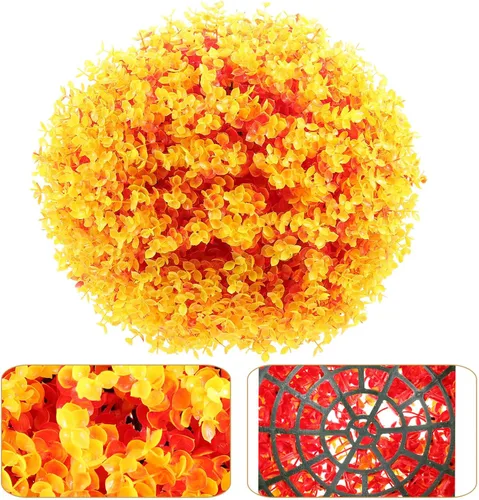 Vista 5 de BESPORTBLE Bola de césped artificial, adorno decorativo de imitación para plantas, esfera redonda, de plástico, bola de planta falsa, decoración