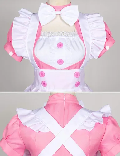 Vista 4 de Elibelle Vestido de sirvienta de anime japonés para cosplay, dulce clásico Lolita, delantal elegante con calcetines y guantes