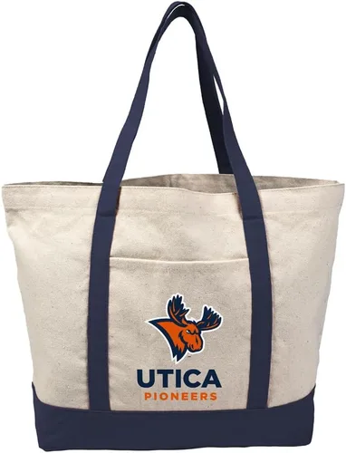 Vista 170 de Campus Lab Bolsa de lona con logotipo primario colegiado con bolsillo externo, bolsa de hombro reutilizable para ir de compras, playa Águilas A&m