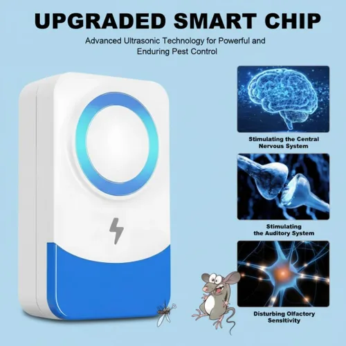 Vista 2 de Repelente ultrasónico de plagas Paquete de 6 Cubre 350㎡ por dispositivo Potente repelente de ratones actualizado 2026 Amplio rango