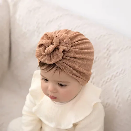 Vista 7 de Newborn Babies Headwrap Hat Infant Toddler Cotton Soft Cute Nursery Beanie Headbands Top Bowknot Cap Multicolor 5 piezas flor/9.8 ft-2 años