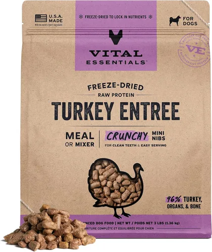 Vista 28 de Vital Essentials Alimento liofilizado para perros, mini puntas de ternera, bolsa de 5.5 onzas Crunchy, Complete Meal or Topper, Made With 96%