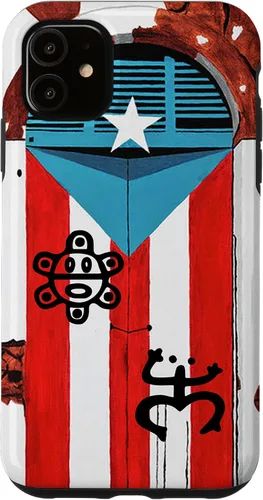 Vista 8 de Funda con diseño de bandera de Puerto Rico Coqui Sun Taíno, Boricua Pride Cover Case para iPhone 17