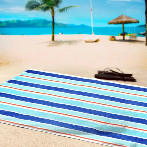 Vista 7 de Toallas de playa lujoso Collection Jacquard algodón Azul Océano