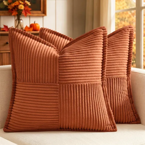 Vista 45 de MIULEE - Juego de 2 fundas de almohada beige de 12 x 12 pulgadas con entretejido, fundas de almohada a rayas bohemias supersuaves con textura