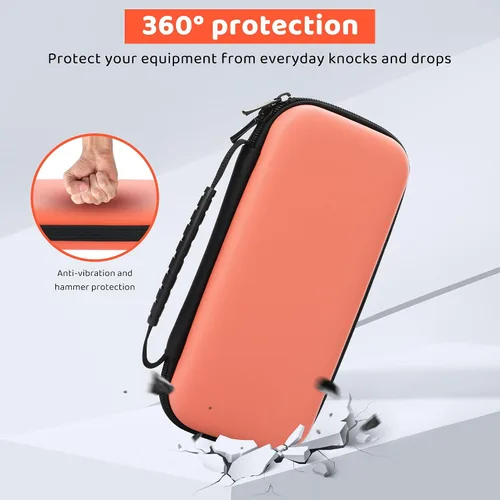 Vista 3 de HYPERCASE Carrying Case for Nintendo Switch Lite, Pink Protective Hard Portable Travel Pouch Case for Switch Accessories with 8 Game Cartridges, TPU
