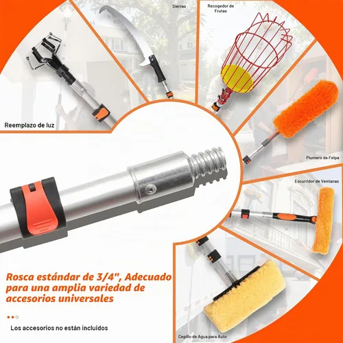Vista 6 de Buyplus Poste telescópica de 26 pies de alcance, poste extensible de 5 a 20 pies, poste de extensión para rodillo de pintura, poste extensible