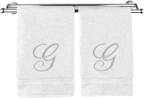 Vista 142 de Toalla de mano con monograma, regalo personalizado, 16 x 30 pulgadas, extra absorbente, 100% algodón turco, acabado de rizo suave, para baño, cocina