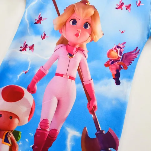 Vista 5 de Disfraz de princesa melocotón para niñas, vestido de princesa melocotón con accesorios corona y aretes