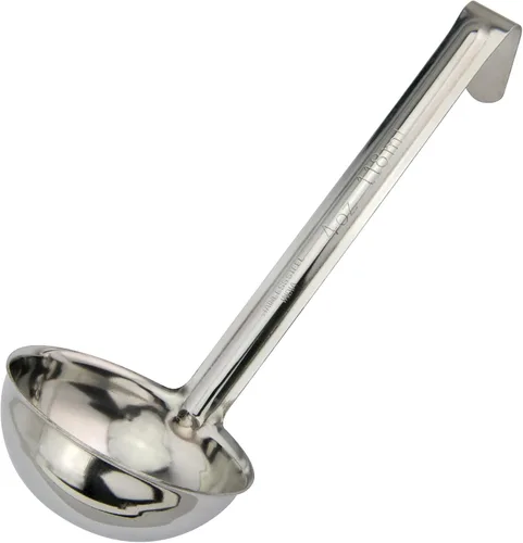 Vista 53 de Winco Cucharón de plástico de doble boquilla de una pieza, 1 onza, 13 pulgadas, cola roja