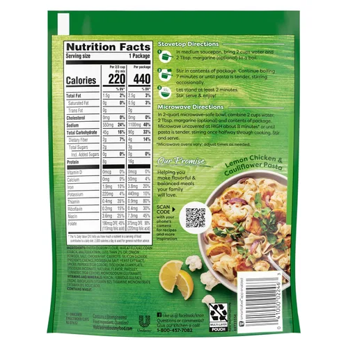 Vista 2 de Knorr Pasta Sides Fettuccine de pollo para deliciosas guarniciones rápidas de pasta 4.3 oz