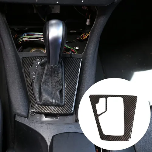 Vista 8 de YIWANG ABS Fibra de carbono coche styling cambio cambio panel decorativo Fram cubierta Trim para BMW X3 E83 2003-2010 mano izquierda accesorios