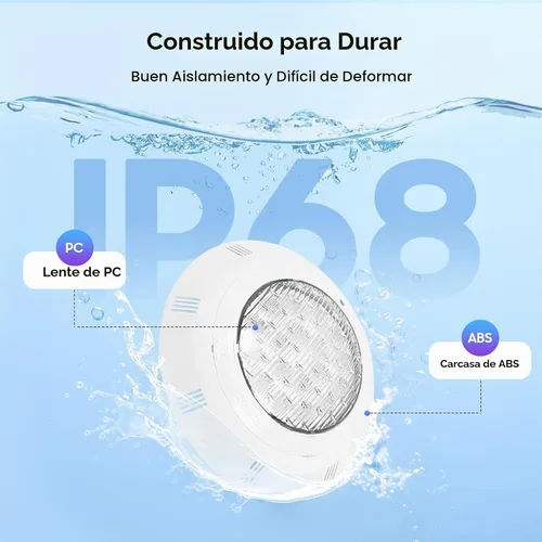 Vista 4 de 12V 54W Luz de piscina subacuática con cambio de color LED RGB IP68 con control remoto (54W)