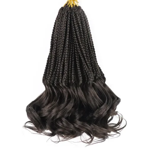 Vista 10 de Cabello para Trenzas Rizo Francés Color 1 Trenzas de Ganchillo Rizo Francés 10 Pulgadas Trenzas de Caja Cabello de Ganchillo para Mujeres y Niños