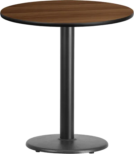 Vista 5 de Flash Furniture Mesa laminada negra redonda de 24" con base redonda de altura de mesa de 18