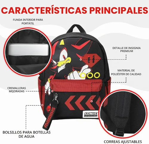 Vista 2 de Bioworld Mochila Biworld, negro y rojo(Black & Dark Red)