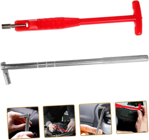 Vista 4 de Abaodam 4pcs Valve Stem Removal Tool and Valve Core Remover Set for Car and Motorcycle with 6# 7# Tire Repair Equipment