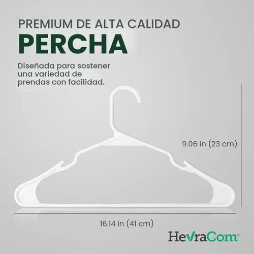 Vista 9 de HevraCom Paquete de 50 perchas de plástico color blanco, resistentes y duraderas, antideslizantes, perchas para armario, ahorro de espacio