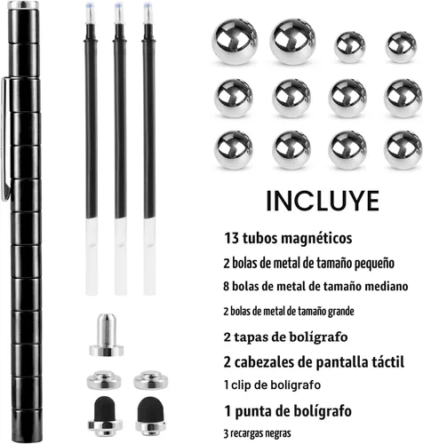 Vista 3 de LARAH Lápiz Fidget Negro, Herramienta Sensorial EDC, Juego de Inquietud para Adultos, Gadget Genial para Alivio del Estrés y la Ansiedad y Pasar
