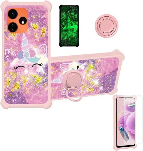 Vista 8 de jioeuinly JSF-DJS - Funda compatible con Nothing Phone 2a con protector de pantalla de vidrio templado, policarbonato duro + silicona suave, soporte