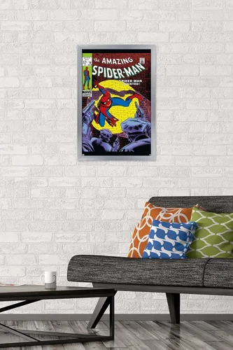 Vista 33 de Marvel Comics Amazing Spider-Man #70 - Póster de pared, 22.4 pulgadas de largo x 14.7 pulgadas de ancho, versión enmarcada de madera de granero