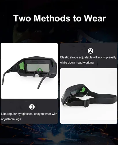 Vista 4 de Vista panorámica Gafas de soldadura de color verdadero oscurecimiento automático gafas de soldadura soldador seguridad protección ocular máscara
