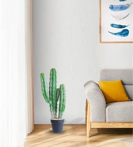 Vista 7 de Cactus artificial grande de 25 pulgadas para decoración del hogar, jardín, oficina, tienda