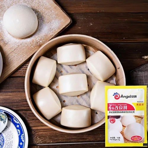 Vista 2 de Mejorador de bollos al vapor de ángel, baozi casero esponjoso, mejorado esponjoso, (para ser utilizado con levadura) 2.65 oz (0.53 oz* 5 paquetes)