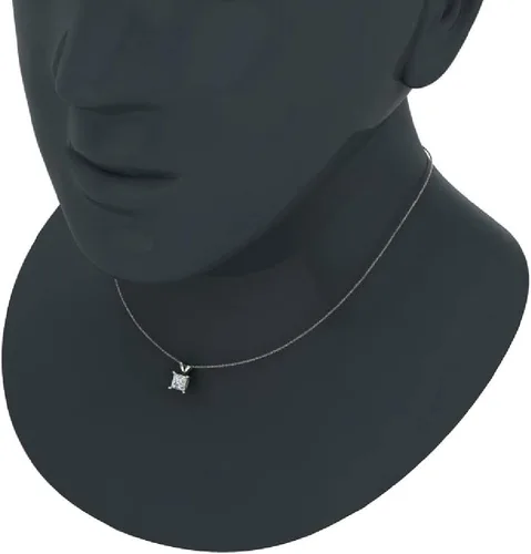Vista 2 de Glitz Design Collar con colgante de diamantes de talla princesa para mujer, oro de 14 quilates (G,I1)