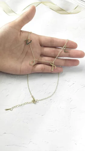 Vista 5 de Collar largo tiantian voto, chapado en oro de 14 quilates personalizado Michelle Obama carta votante collar para mujeres y niñas