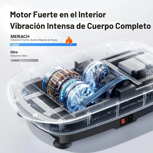 Vista 6 de MERACH - Máquina de ejercicios con placa de vibración, placa de vibración curva para drenaje linfático y pérdida de peso, placa vibratoria