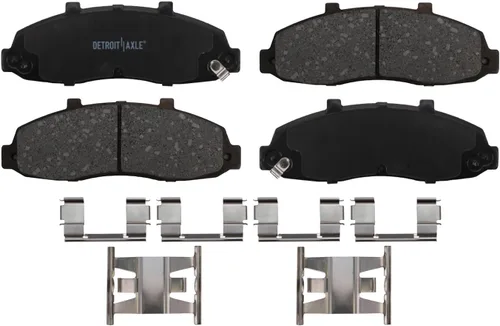 Vista 5 de Detroit Axle - Pastillas de freno para Ford F-150 99-03, 02 Lincoln Blackwood, Pastillas de freno de cerámica delanteras y traseras con repuesto