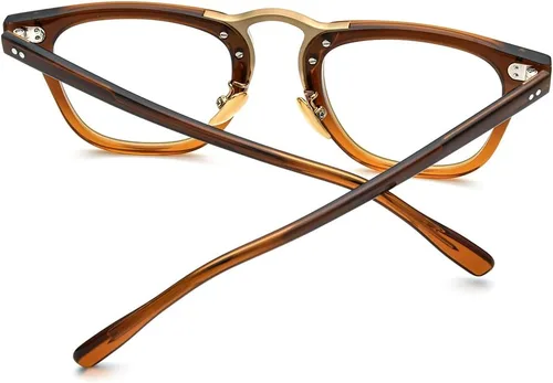 Vista 6 de HEPIDEM Marco de gafas de acetato para mujer, gafas cuadradas vintage para hombre, gafas ópticas