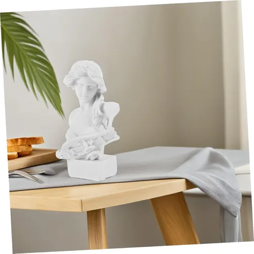 Vista 6 de Artemis - Estatua de diosa de resina blanca, escultura de busto de cabeza romana, escultura de mitología griega para el hogar, estante