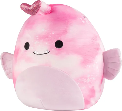 Vista 3 de Squishmallows Peluche original de pez pescador Sy The Pink de 10 pulgadas, animal de peluche oficial de Jazwares - Juguete de peluche coleccionable