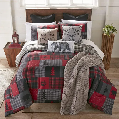 Vista 9 de Donna Sharp Juego de ropa de cama Queen – 3 piezas – Juego de edredón Forest Grove Lodge con edredón Queen y dos fundas de almohada estándar