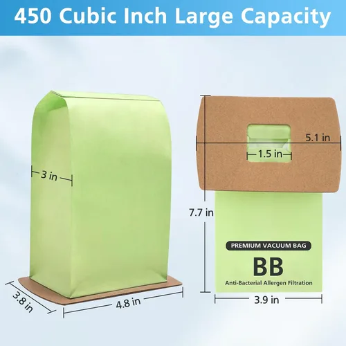 Vista 4 de Paquete de 15 bolsas compactas tipo BB de repuesto para Oreck XL Buster B bolsas de vacío PKBB12DW BB180 BB280 BB850 BB870 BB900 BB1000 MV160 con 4