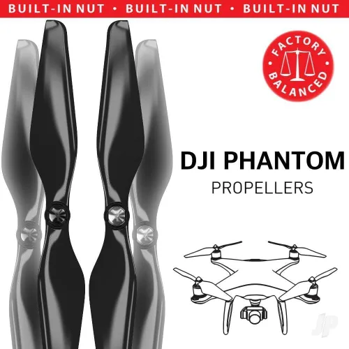 Vista 2 de Master Airscrew Hélices de actualización para DJI Phantom 1-3 con tuerca incorporada - Negro 4 piezas