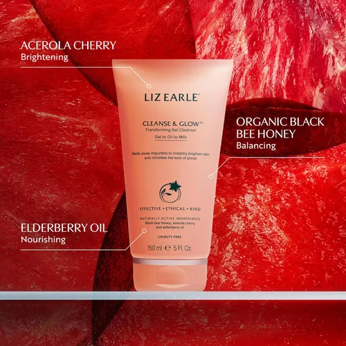 Vista 2 de Liz Earle Limpiador en gel transformador Cleanse & Glow – Limpiador suave, lavado facial y desmaquillante – Ayuda a minimizar la apariencia