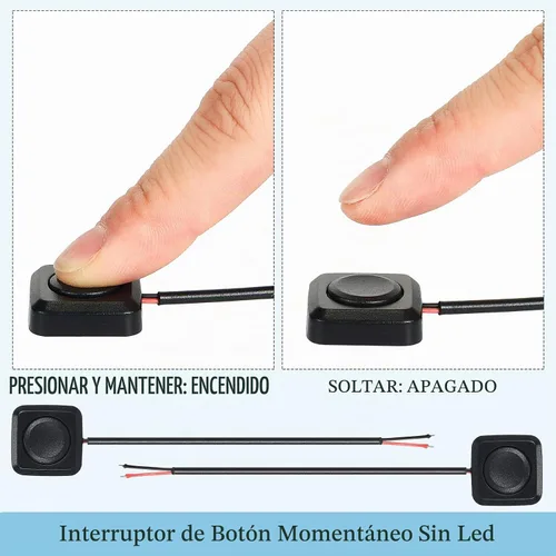 Vista 3 de LEIFIDE 4 Piezas Interruptor de Botón Momentáneo 12v 24v Interruptor de Botón Mini de Montaje en Superficie Fácil de Instalar Experimento
