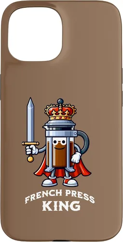 Vista 6 de Carcasa divertida para iPhone 16 The French Press King