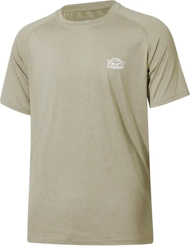 Vista 22 de Willit Camiseta de protección solar con capucha para hombre, manga corta, UPF 50+, FPS, secado rápido, resistente al agua Verde fluorescente